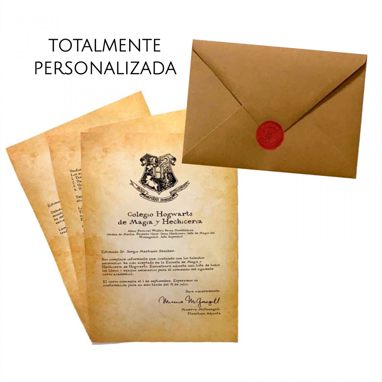 Carta Harry Potter  Hogwarts  Personalizada